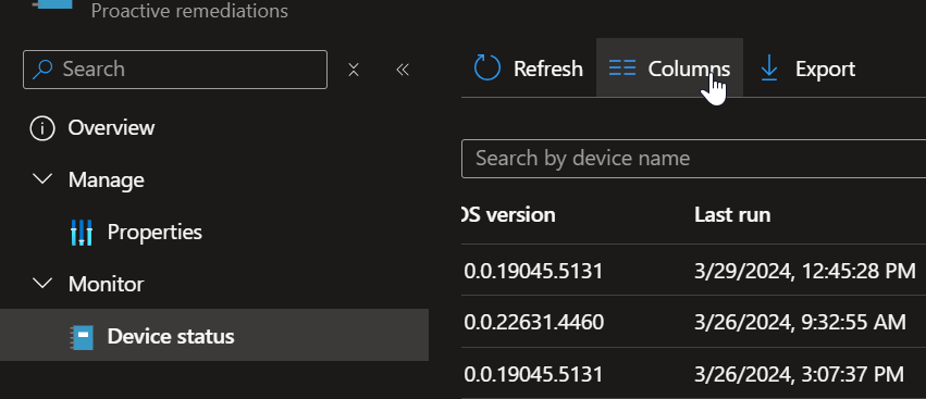 Intune Remediations Status