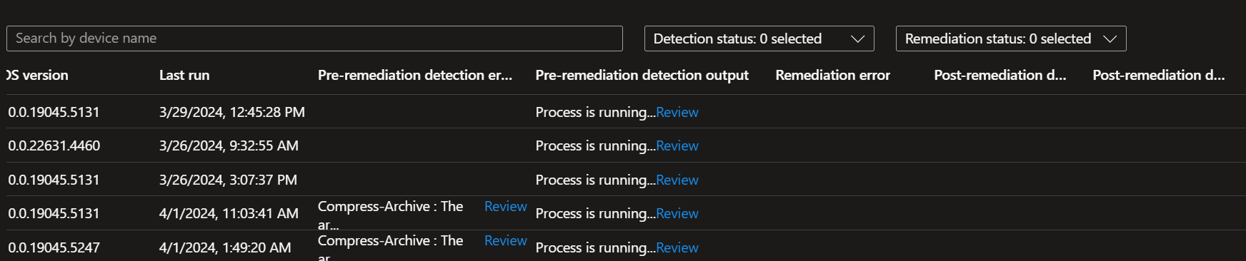 Intune Remediations Status